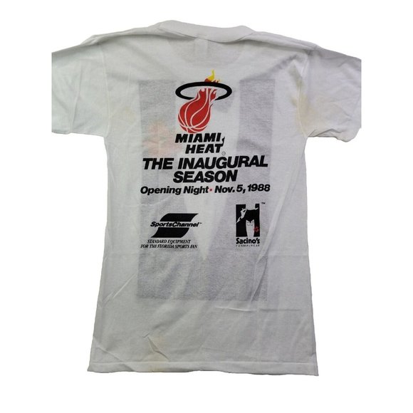 Vintage 1988 Miami Heat Inaugural Season Opening Night NBA Shirt M Single Stitch